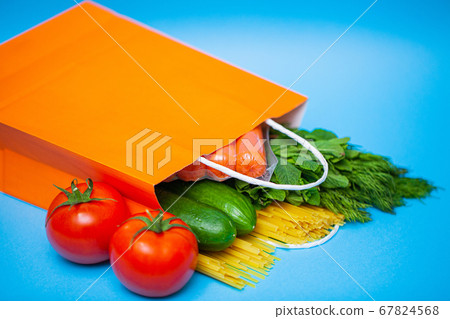 Donation package with food for people who need help Donation package with food for people who need help 67824568