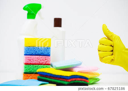 Product for professional cleaning on white background 67825186