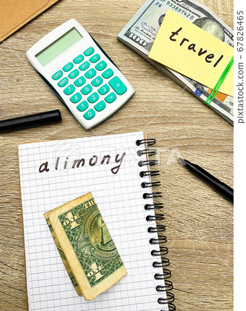 One parent splits money for himself and for the payment of alimony for his child 67826465