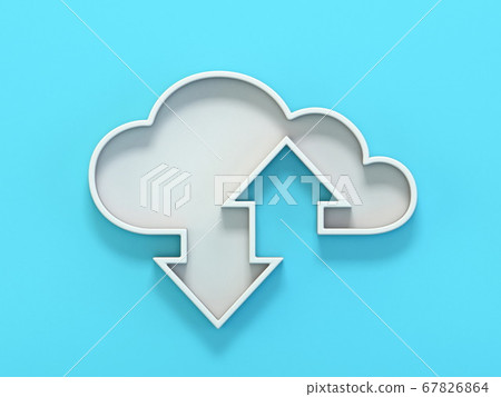 Cloud sign up and down arrows 3D Cloud sign up and down arrows 3D 67826864