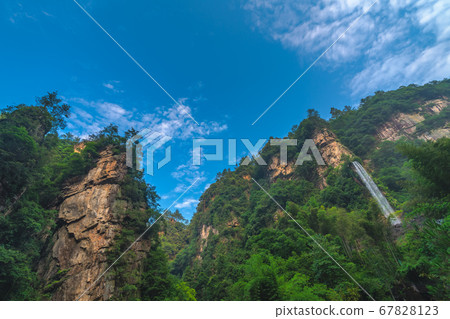 Waterfall above Baofeng Lake 67828123