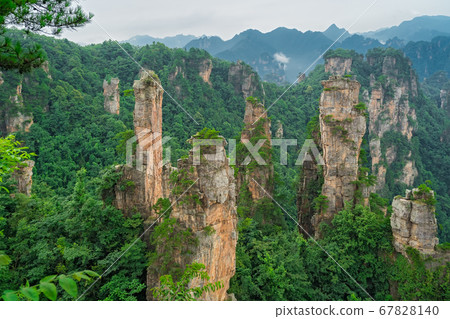 Landscape of Stone Tianzi Mountain pillars in 67828140