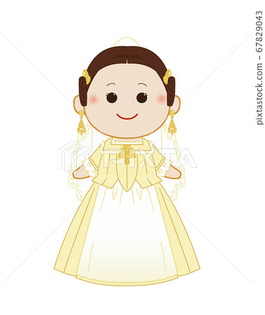 Valencia woman in Spanish traditional costume 67829043