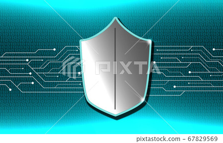Isolated shield with binary background - Stock Illustration [67829569 ...