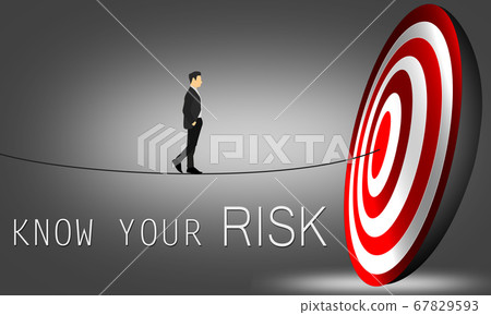 Risk concept. Businessman walk toward archery 67829593