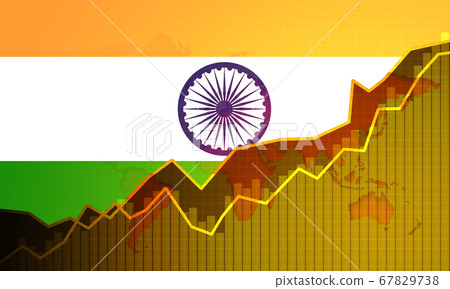 India economy growing up with graph chart 67829738
