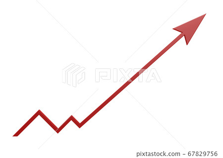 Up rising red arrow-插圖素材 [67829756] - PIXTA圖庫