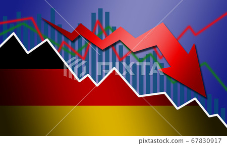 Recession And Declining Of Economy In Germany - Stock Illustration ...