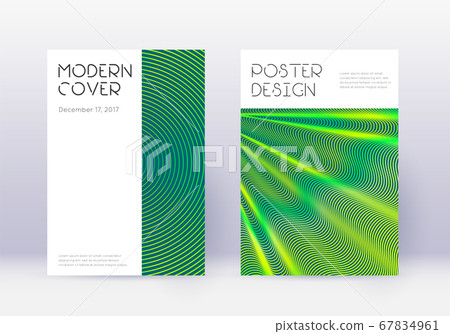 Minimal cover design template set. Green abstract  67834961