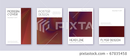 Minimal brochure design template set. Orange abstr Minimal brochure design template set. Orange abstr 67835458