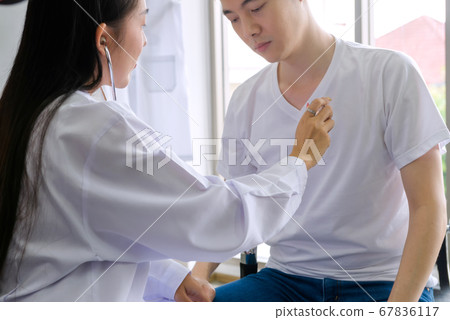 woman doctor and man 67836117