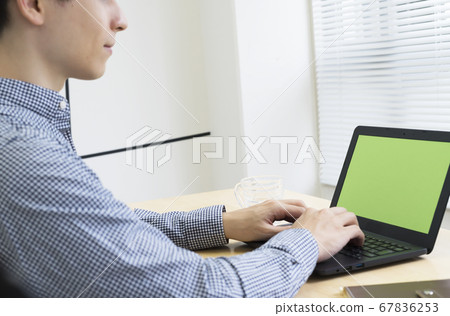 Telework online meeting image body parts Telework online meeting image body parts 67836253