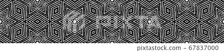 Dark black and white Seamless Border Scroll. Geome Dark black and white Seamless Border Scroll. Geome 67837000