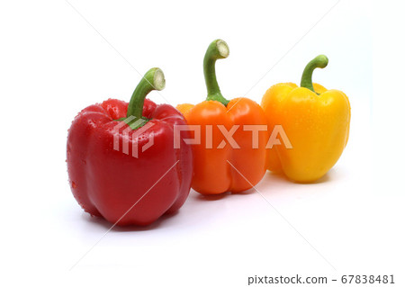 新鮮辣椒粉以各種各樣的顏色有白色背景 67838481