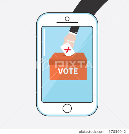 Flat Design Voting Online Via Smartphone Concept Flat Design Voting Online Via Smartphone Concept 67839042