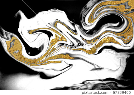 Black, gold and white marbling background. Unique artwork texture. Marble pattern imitation. Stock illustration. Black, gold and white marbling background. Unique artwork texture. Marble pattern imitation. Stock illustration. 67839400