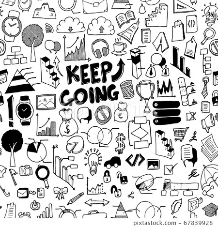 Business doodle background seamless pattern. Business doodle background seamless pattern. 67839928