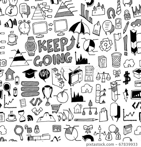 Business doodle background seamless pattern. Business doodle background seamless pattern. 67839933