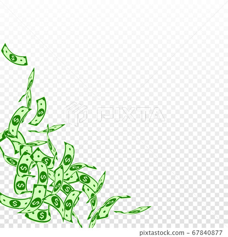 American dollar notes falling. Floating USD bills  67840877