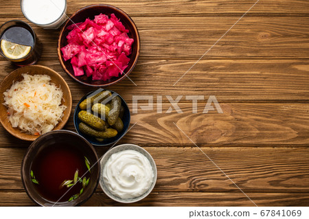 Assorted fermented foods Assorted fermented foods 67841069