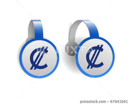 Costa Rican and Salvadoran colon symbol on Blue Costa Rican and Salvadoran colon symbol on Blue 67841691