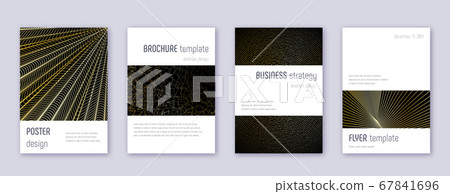 Minimalistic brochure design template set. Gold ab 67841696