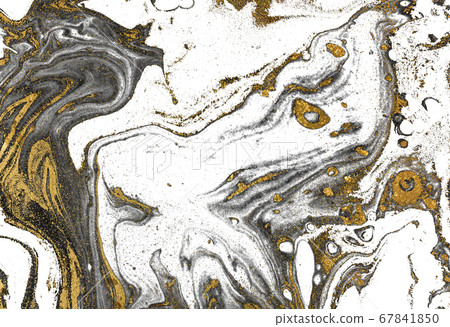 Black and white marbling background. Unique artwork texture. Marble pattern imitation. Stock illustration. 67841850