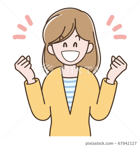 一個欣喜的年輕女子的插圖 一個欣喜的年輕女子的插圖 67842127
