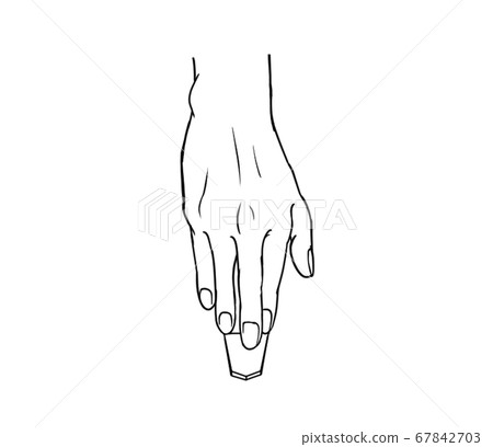 Illustration of a hand pointing to shogi 02 Illustration of a hand pointing to shogi 02 67842703