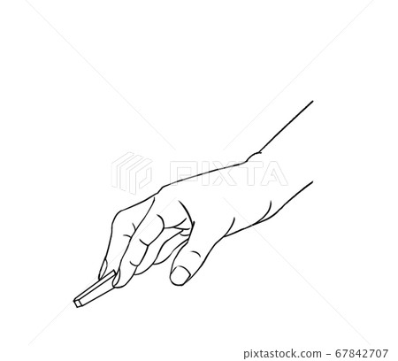 Illustration of a hand pointing to shogi 04 67842707