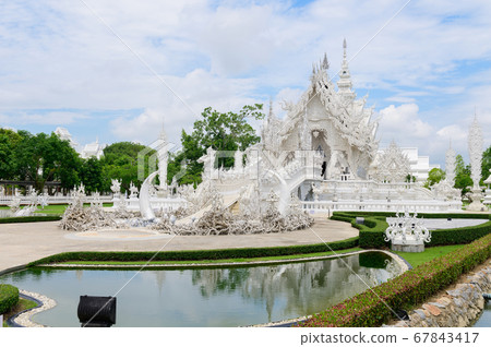 Beautiful view of white temple in Wat Rong Khun 67843417