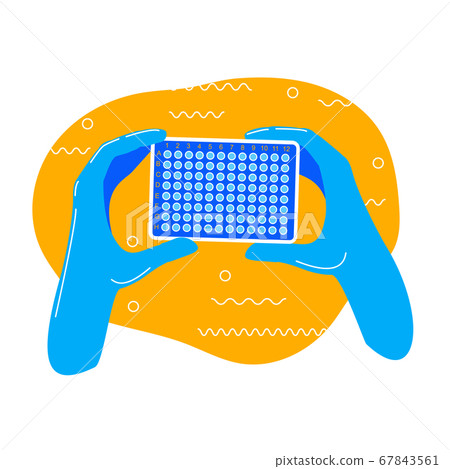pcr plate test in doctors hands vector illustration pcr plate test in doctors hands vector illustration 67843561