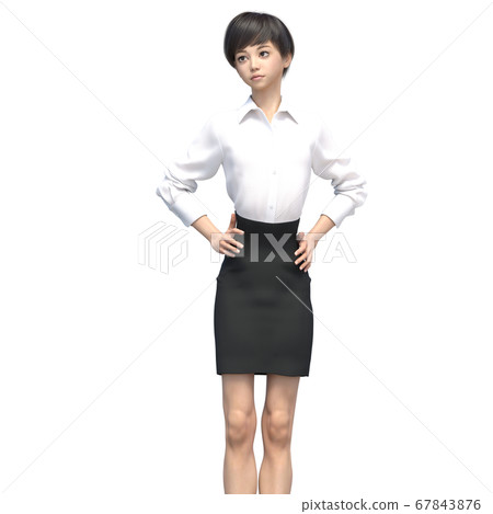 Business wear woman 3DCG illustration material Business wear woman 3DCG illustration material 67843876