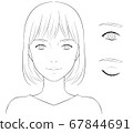 Set illustrations of female face and eyes up 67844691
