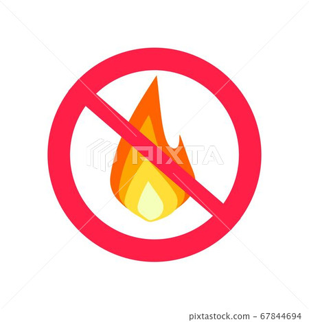 Fire prohibition hazard risk sign and flame ignition risk warning notice area icon vector flat cartoon illustration isolated Fire prohibition hazard risk sign and flame ignition risk warning notice area icon vector flat cartoon illustration isolated 67844694