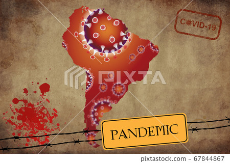 Coronavirus map South America, pandemic, epidemic Coronavirus map South America, pandemic, epidemic 67844867