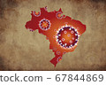 Coronavirus map Brazil, pandemic, epidemic 67844869