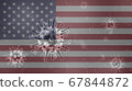 Coronavirus, flag of USA, United States of America 67844872