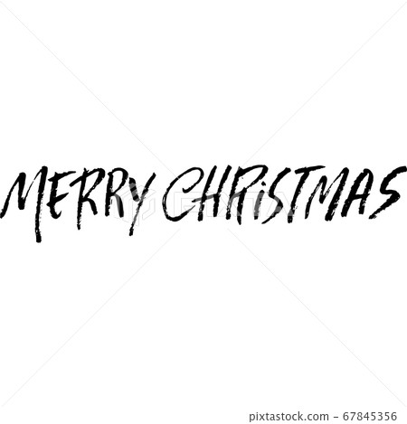 Hand drawn phrase Merry Christmas. Grunge lettering design. Vector typography vector illustration. 67845356