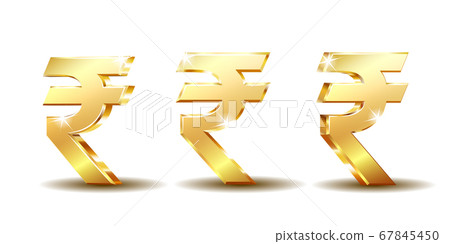 Golden Rupee Currency Icon Isolated on white - Stock Illustration ...