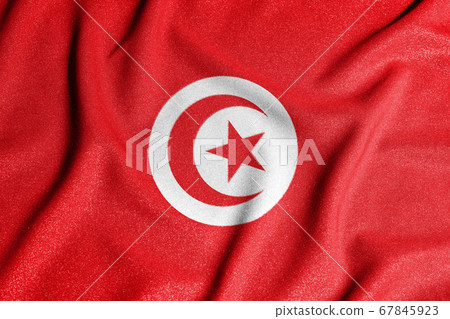 National flag of the Tunisia. The main symbol of 67845923