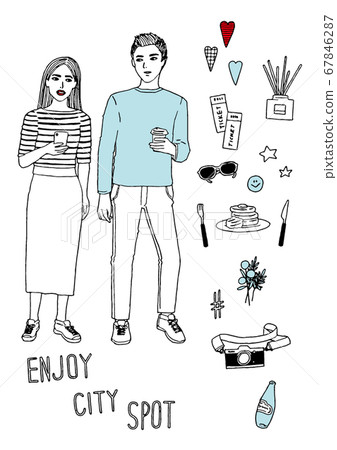 Fashionable magazine style illustration 67846287