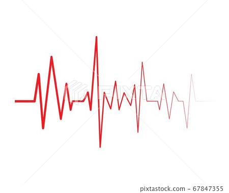 heart beat line vector - Stock Illustration [67847355] - PIXTA