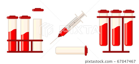 Medical blood test. a medical tube with syringe - Stock Illustration ...