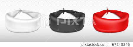 Vector realistic red, white and black bandana Vector realistic red, white and black bandana 67848246