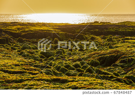 藍色，日落，Hyeopjae海灘，Hyeopjae海灘，濟州島，濟州島，韓國 67848487