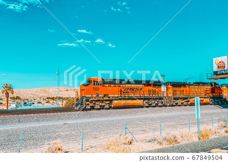 Freight train BNSF Railway Companies on a sunny Freight train BNSF Railway Companies on a sunny 67849504