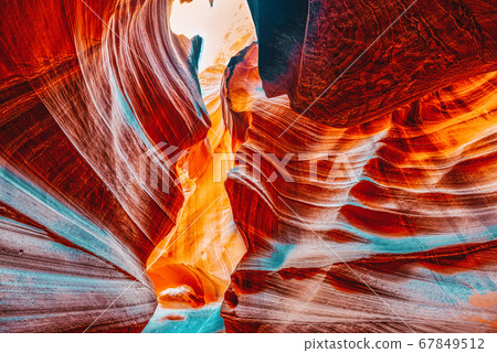 Antelope Canyon is a slot canyon in the American 67849512