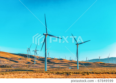 Wind generators in the endless fields. Wind generators in the endless fields. 67849599
