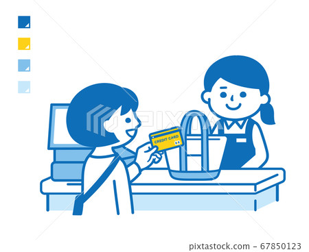 cash register, cashless, female 67850123